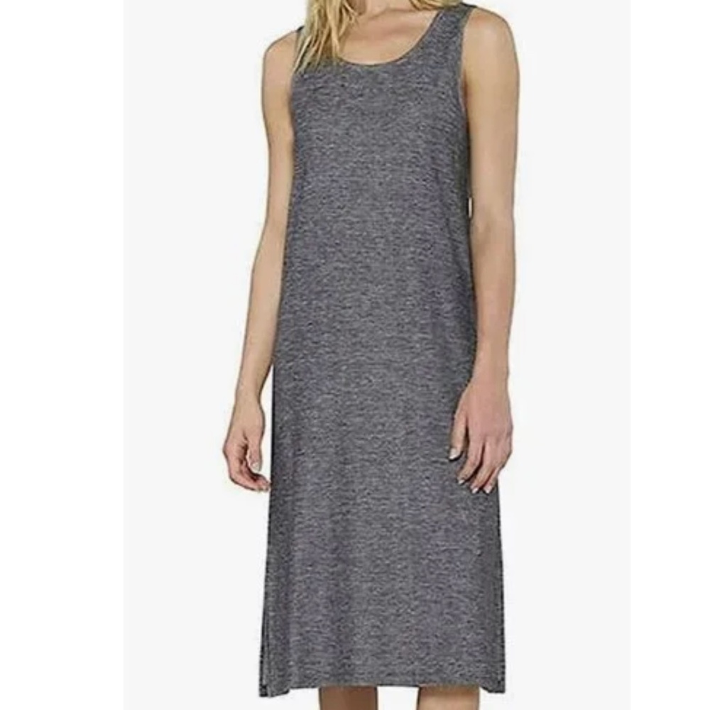 Matty M || dark gray sleeveless midi cotton dress